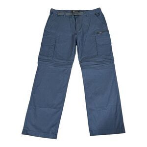 BC Clothing Mens Convertible Blue Stretch Cargo Outdoor Hiking Pants Size L X 30